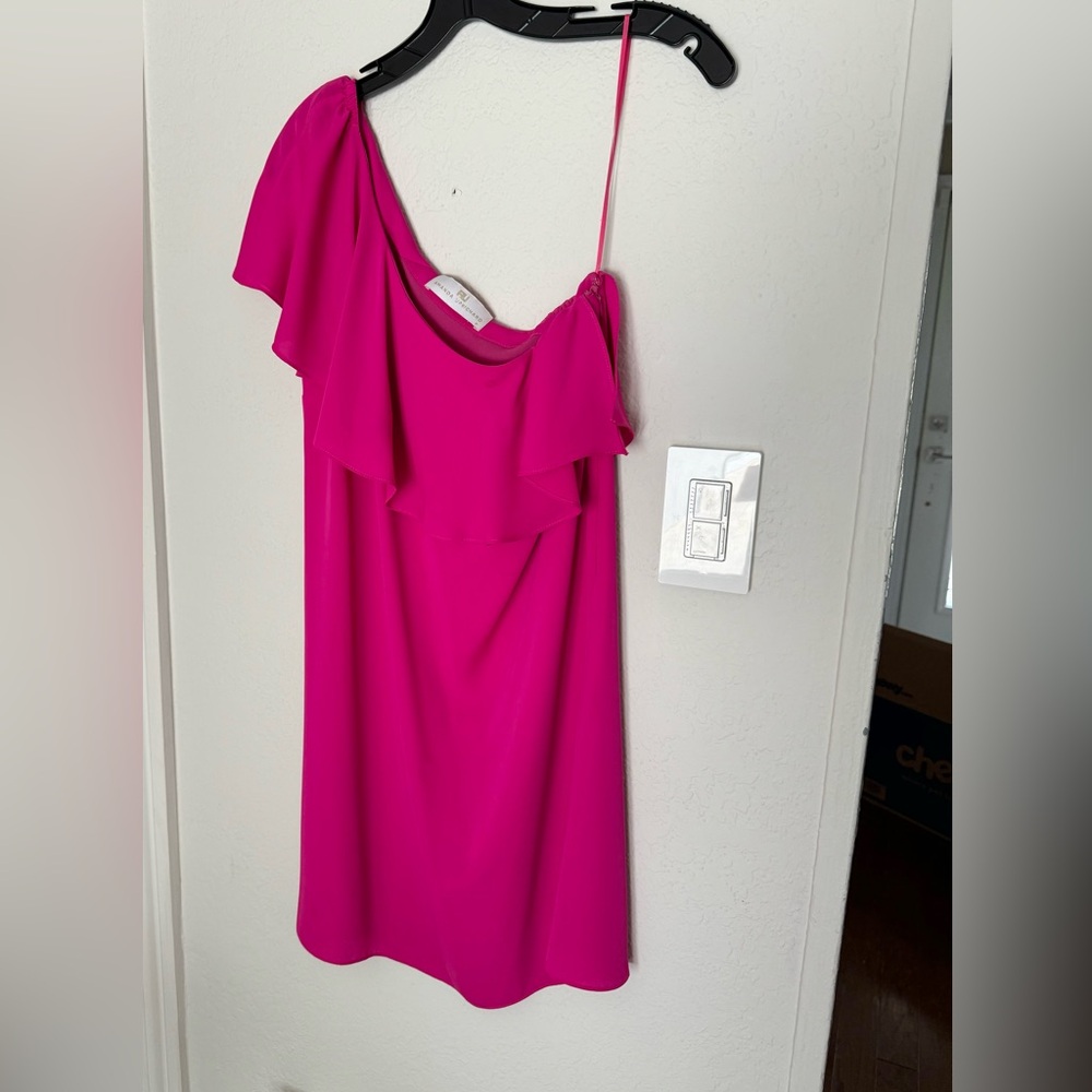 Amanda Uprichard One shoulder Ruffle lined dress, XS